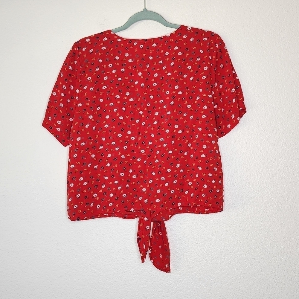 Madewell Prairie Floral Novel Tie-Front Top L - Picture 5 of 7